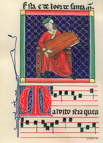 Facsimile of folio 125r of Canticles of Alphonso the Wise